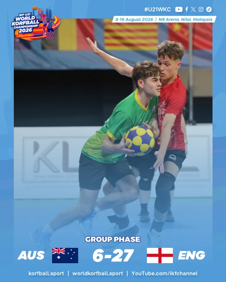 Final score, Australia - England | IKF U21 World Korfball Championship 2026