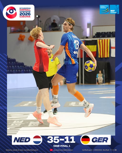Netherlands vs Belgium – IKF European Korfball Championship 2026 (Photo: Gertrude de Vries)